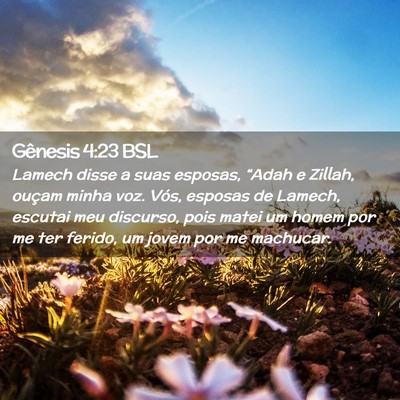 Picture 02 - Gênesis 4:23 BSL - Lamech disse a suas esposas, “Adah e Zillah, - Bible Verse Picture