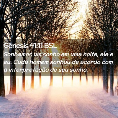 Picture 02 - Gênesis 41:11 BSL - Sonhamos um sonho em uma noite, ele e eu. Cada - Bible Verse Picture