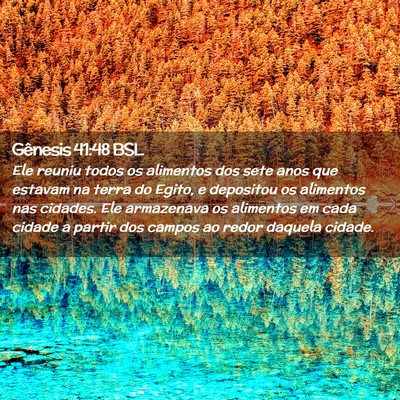 Picture 02 - Gênesis 41:48 BSL - Ele reuniu todos os alimentos dos sete anos que - Bible Verse Picture