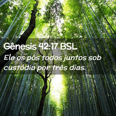 Picture 02 - Gênesis 42:17 BSL - Ele os pôs todos juntos sob custódia por três - Bible Verse Picture