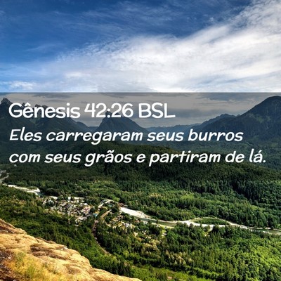 Picture 02 - Gênesis 42:26 BSL - Eles carregaram seus burros com seus grãos e - Bible Verse Picture