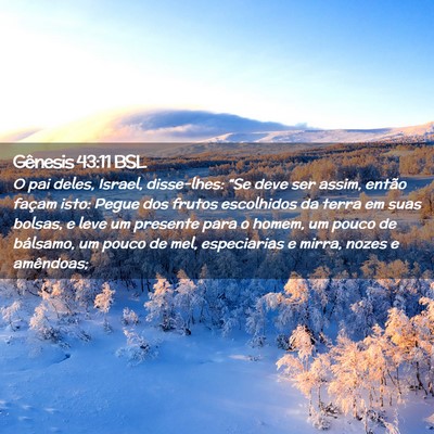 Picture 02 - Gênesis 43:11 BSL - O pai deles, Israel, disse-lhes: “Se deve ser - Bible Verse Picture