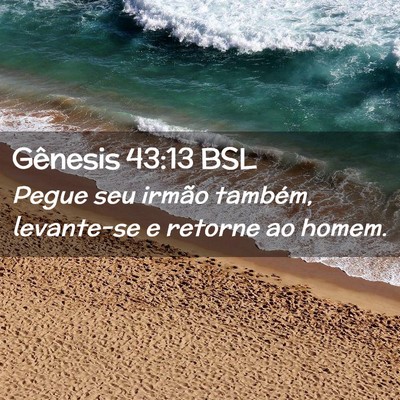 Picture 02 - Gênesis 43:13 BSL - Pegue seu irmão também, levante-se e retorne ao - Bible Verse Picture