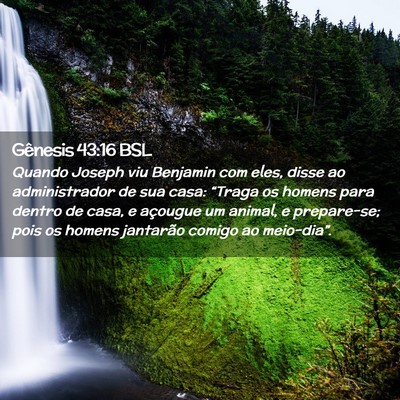 Picture 02 - Gênesis 43:16 BSL - Quando Joseph viu Benjamin com eles, disse ao - Bible Verse Picture