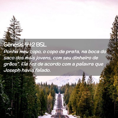 Picture 02 - Gênesis 44:2 BSL - Ponha meu copo, o copo de prata, na boca do saco - Bible Verse Picture