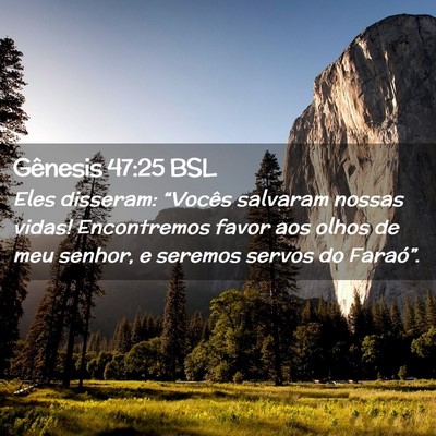 Picture 02 - Gênesis 47:25 BSL - Eles disseram: “Vocês salvaram nossas vidas! - Bible Verse Picture