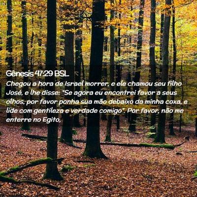 Picture 02 - Gênesis 47:29 BSL - Chegou a hora de Israel morrer, e ele chamou seu - Bible Verse Picture