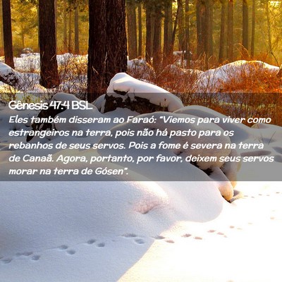 Picture 02 - Gênesis 47:4 BSL - Eles também disseram ao Faraó: “Viemos para - Bible Verse Picture