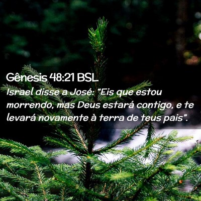 Picture 02 - Gênesis 48:21 BSL - Israel disse a José: “Eis que estou morrendo, - Bible Verse Picture