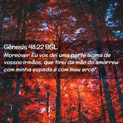 Picture 02 - Gênesis 48:22 BSL - Moreover Eu vos dei uma parte acima de vossos - Bible Verse Picture