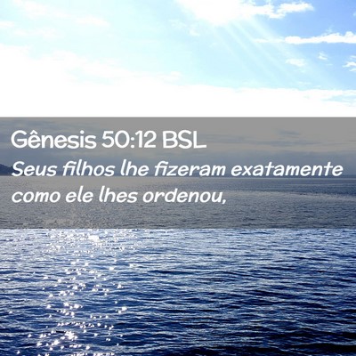 Picture 02 - Gênesis 50:12 BSL - Seus filhos lhe fizeram exatamente como ele lhes - Bible Verse Picture
