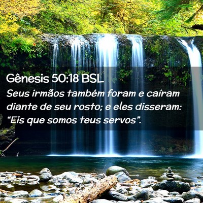 Picture 02 - Gênesis 50:18 BSL - Seus irmãos também foram e caíram diante de - Bible Verse Picture