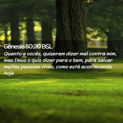 Picture 02 - Gênesis 50:20 BSL - Quanto a vocês, quiseram dizer mal contra mim, - Bible Verse Picture