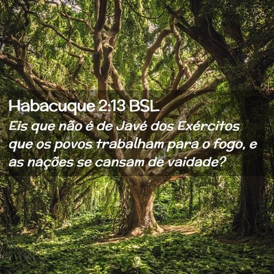 Picture 02 - Habacuque 2:13 BSL - Eis que não é de Javé dos Exércitos que os - Bible Verse Picture
