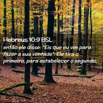 Picture 02 - Hebreus 10:9 BSL - então ele disse: “Eis que eu vim para fazer a - Bible Verse Picture