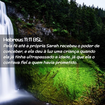 Picture 02 - Hebreus 11:11 BSL - Pela fé até a própria Sarah recebeu o poder de - Bible Verse Picture