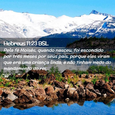 Picture 02 - Hebreus 11:23 BSL - Pela fé Moisés, quando nasceu, foi escondido - Bible Verse Picture