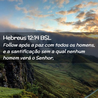 Picture 02 - Hebreus 12:14 BSL - Follow após a paz com todos os homens, e a - Bible Verse Picture