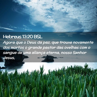Picture 02 - Hebreus 13:20 BSL - Agora que o Deus da paz, que trouxe novamente dos - Bible Verse Picture