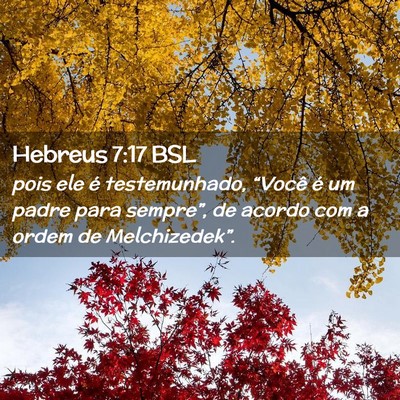 Picture 02 - Hebreus 7:17 BSL - pois ele é testemunhado, “Você é um padre - Bible Verse Picture