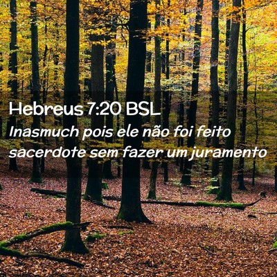 Picture 02 - Hebreus 7:20 BSL - Inasmuch pois ele não foi feito sacerdote sem - Bible Verse Picture