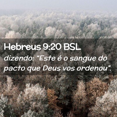 Picture 02 - Hebreus 9:20 BSL - dizendo: “Este é o sangue do pacto que Deus - Bible Verse Picture