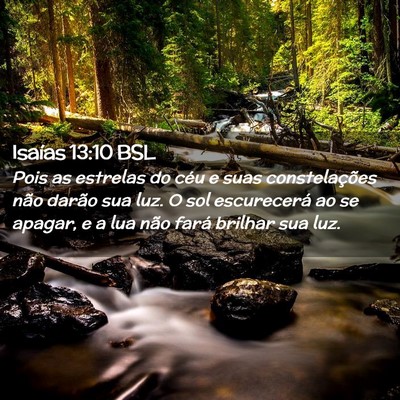 Picture 02 - Isaías 13:10 BSL - Pois as estrelas do céu e suas constelações - Bible Verse Picture