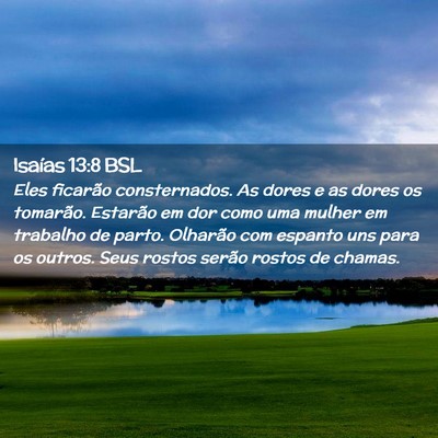 Picture 02 - Isaías 13:8 BSL - Eles ficarão consternados. As dores e as dores - Bible Verse Picture