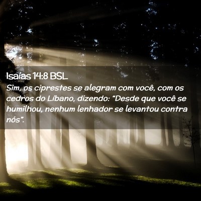 Picture 02 - Isaías 14:8 BSL - Sim, os ciprestes se alegram com você, com os - Bible Verse Picture