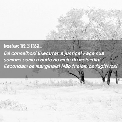 Picture 02 - Isaías 16:3 BSL - Dê conselhos! Executar a justiça! Faça sua - Bible Verse Picture