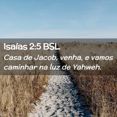 Picture 02 - Isaías 2:5 BSL - Casa de Jacob, venha, e vamos caminhar na luz de - Bible Verse Picture