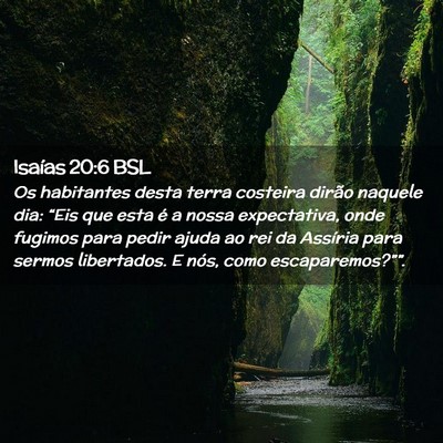 Picture 02 - Isaías 20:6 BSL - Os habitantes desta terra costeira dirão naquele - Bible Verse Picture