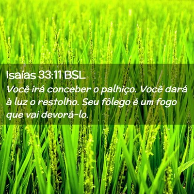 Picture 02 - Isaías 33:11 BSL - Você irá conceber o palhiço. Você dará à - Bible Verse Picture