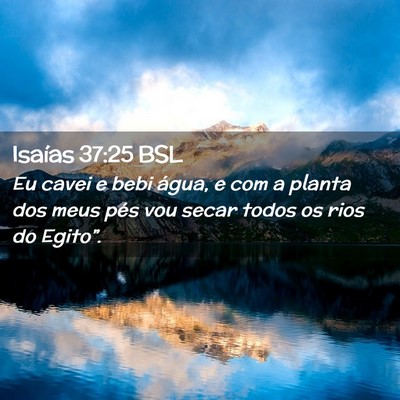 Picture 02 - Isaías 37:25 BSL - Eu cavei e bebi água, e com a planta dos meus - Bible Verse Picture