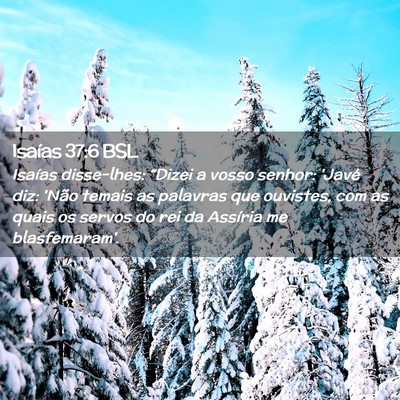 Picture 02 - Isaías 37:6 BSL - Isaías disse-lhes: “Dizei a vosso senhor: - Bible Verse Picture