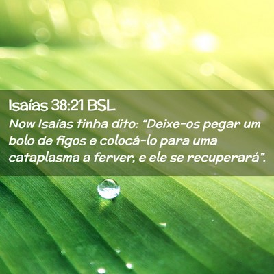 Picture 02 - Isaías 38:21 BSL - Now Isaías tinha dito: “Deixe-os pegar um bolo - Bible Verse Picture