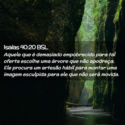 Picture 02 - Isaías 40:20 BSL - Aquele que é demasiado empobrecido para tal - Bible Verse Picture