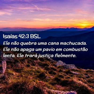 Picture 02 - Isaías 42:3 BSL - Ele não quebra uma cana machucada. Ele não - Bible Verse Picture