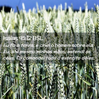 Picture 02 - Isaías 45:12 BSL - Eu fiz a terra, e criei o homem sobre ela. Eu, - Bible Verse Picture