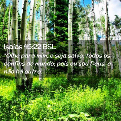 Picture 02 - Isaías 45:22 BSL - “Olhe para mim, e seja salvo, todos os confins - Bible Verse Picture