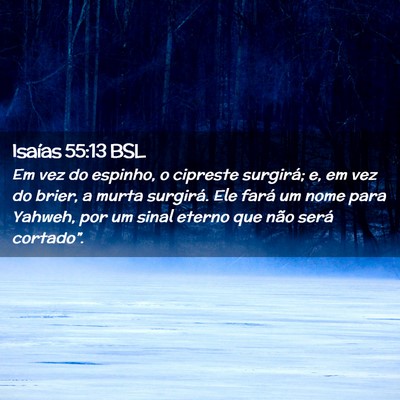 Picture 02 - Isaías 55:13 BSL - Em vez do espinho, o cipreste surgirá; e, em vez - Bible Verse Picture
