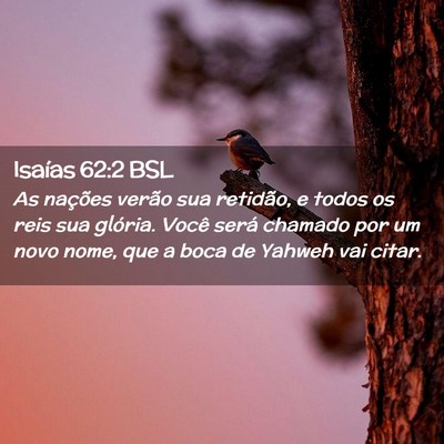 Picture 02 - Isaías 62:2 BSL - As nações verão sua retidão, e todos os reis - Bible Verse Picture