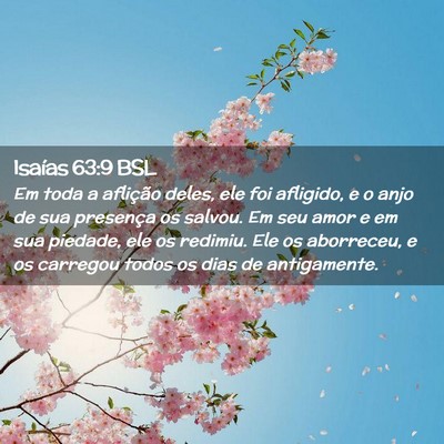 Picture 02 - Isaías 63:9 BSL - Em toda a aflição deles, ele foi afligido, e o - Bible Verse Picture