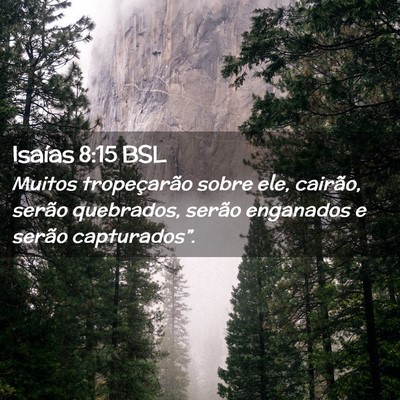Picture 02 - Isaías 8:15 BSL - Muitos tropeçarão sobre ele, cairão, serão - Bible Verse Picture