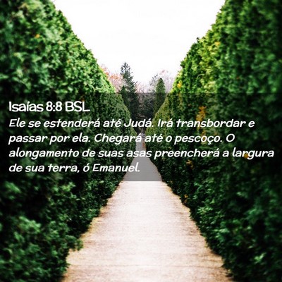 Picture 02 - Isaías 8:8 BSL - Ele se estenderá até Judá. Irá transbordar e - Bible Verse Picture