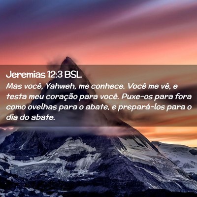 Picture 02 - Jeremias 12:3 BSL - Mas você, Yahweh, me conhece. Você me vê, e - Bible Verse Picture
