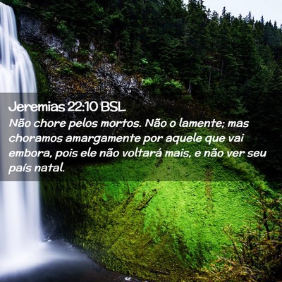 Picture 02 - Jeremias 22:10 BSL - Não chore pelos mortos. Não o lamente; mas - Bible Verse Picture
