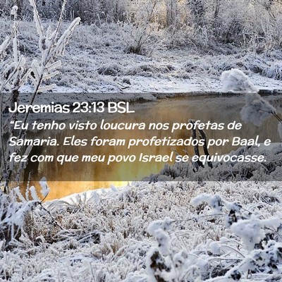 Picture 02 - Jeremias 23:13 BSL - “Eu tenho visto loucura nos profetas de - Bible Verse Picture