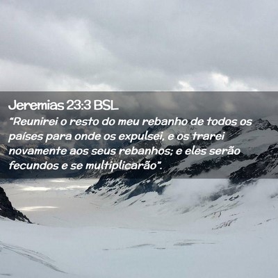 Picture 02 - Jeremias 23:3 BSL - “Reunirei o resto do meu rebanho de todos os - Bible Verse Picture