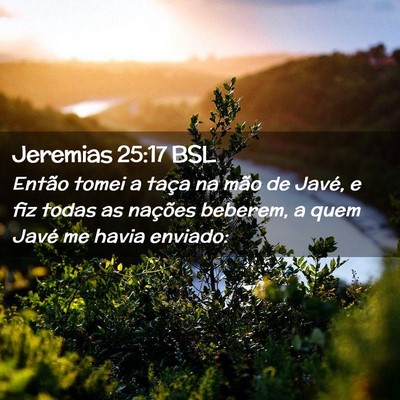 Picture 02 - Jeremias 25:17 BSL - Então tomei a taça na mão de Javé, e fiz - Bible Verse Picture